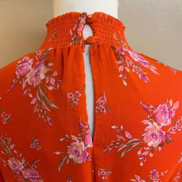 Floral Ruffle Dress in Vibrant Orange - Picture 7 of 15